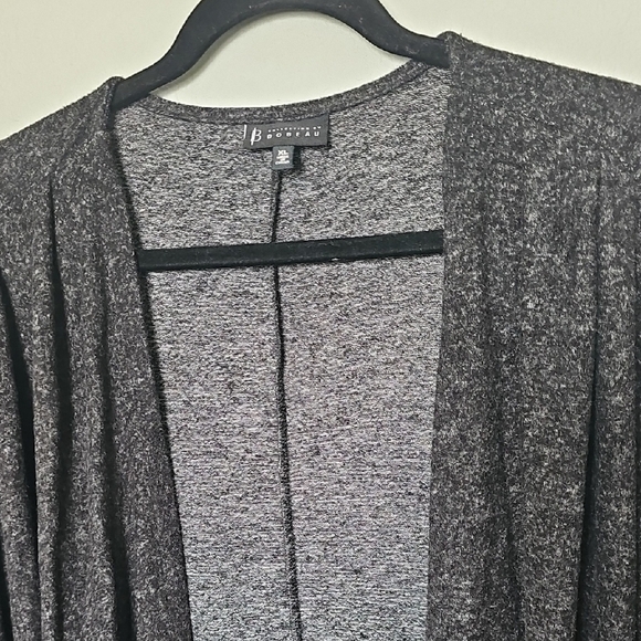 Collection by Bobbeau Beaded Gray Heathered Open Front Cardigan Sweater XL - Picture 3 of 6